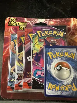 Pokemon TCG Lightning Set 4 Packs + 1 Bonus Card! Brand New/Sealed! - Image 1