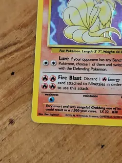 Ninetales Holo 12/102 Base Set Pokemon Card - 1999 WOTC - Moderately Played - Image 4