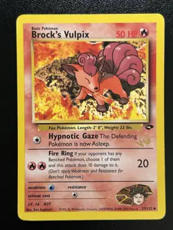 BROCK'S VULPIX W Stamp Pokemon Card - WOTC Promo - Gym Challenge - 37/132 LP (A) - Image 1