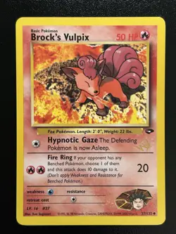 BROCK'S VULPIX W Stamp Pokemon Card - WOTC Promo - Gym Challenge - 37/132 LP (B) - Image 1