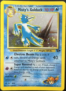 Misty's Golduck 12/132 Gym Challenge Holo Pokemon Card LP - Image 1