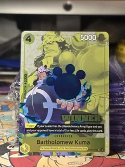 One Piece Bartholomew Kuma OP09-108 WINNER TOURNAMENT PACK CARD Vol. 4 English - Image 1