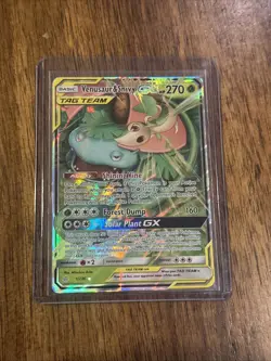 Venusaur & Snivy GX 1/236 SM - Cosmic Eclipse NM- Pokemon Card TCG - Image 1