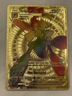 Scizor VMAX 193/189 Rainbow HP 320 Gold Foil Fan Art Display Card - Image 1