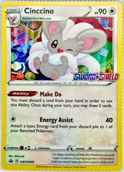 Cinccino SWSH009 Sword & Shield Promo Cards Holo NM - Image 1