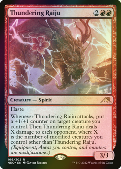 MTG Thundering Raiju Foil ** Kamigawa: Neon Dynasty ** English - Image 1