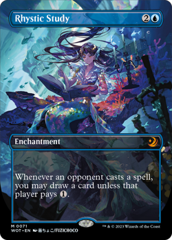Rhystic Study (Anime Borderless) [Wilds of Eldraine: Enchanting Tales] Magic MTG - Image 1
