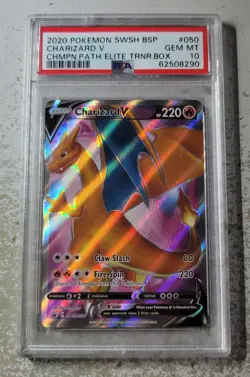 2020 Pokemon Champion's Path ETB Promo Charizard V SWSH050 - PSA 10 GEM MINT - Image 1