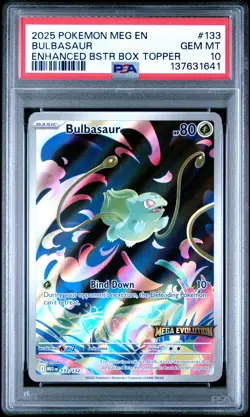 2025 POKEMON MEG EN-MEGA EVOLUTION ENHANCED BOOSTER BOX TOPPER BULBASAUR PSA 10 - Image 1