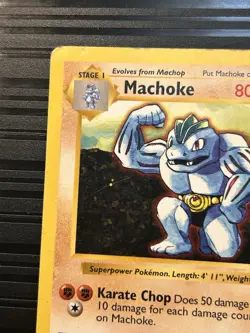 Pokemon MACHOKE 34/102 Shadowless (1999 Base Set) LP/DMG - Image 3