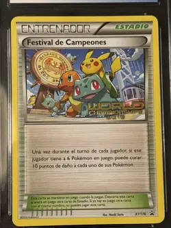 2016 POKEMON WORLD CHAMPIONSHIPS PROMO #XY176 CHAMPIONS FESTIVAL Spanish CGC 9 - Image 2