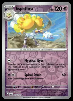 ESPATHRA 095/191 Uncommon Surging Sparks Pokemon Reverse Holo NM - Image 1