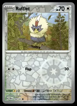 RUFFLET 152/191 Common Surging Sparks Pokemon Reverse Holo NM - Image 1
