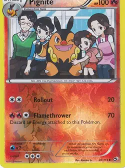 PIGNITE REVERSE-HOLO 26/113 POKEMON BLACK AND WHITE LEGENDARY TREASURES - Image 1