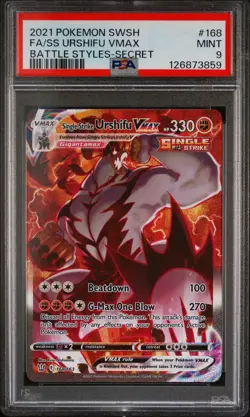 Single Strike Urshifu Vmax 168/163 Secret Battle Styles Pokemon PSA 9 *859 - Image 1