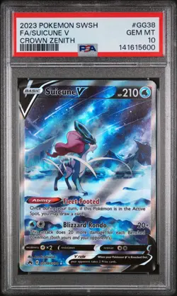 Suicune V ⭐ GG38/GG70 Sword Shield Crown Zenith 2023 Pokemon PSA 10 - Image 1