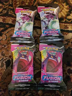 Pokemon TCG: Sword & Shield-Fusion Strike Sleeved Booster Pack - Lot of 4 - Image 1