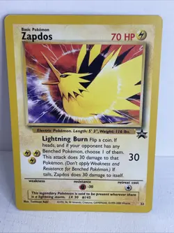Zaptos Pokemon Wizards Black Star Promo #23 1999 Vintage - Image 1