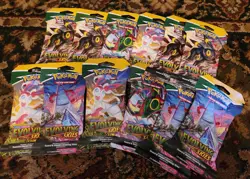 Pokemon TCG Sword and Shield Lot of 12 Evolving Skies Sleeved Booster Packs - Image 1