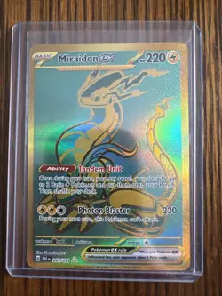 Pokemon TCG Paldean Fates : Miraidon EX 243/091 Secret Gold Hyper Rare 2024 - Image 1