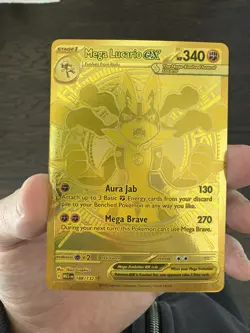 2025 Pokemon Mega Hyper Rare Mega Lucario 188/132 NM+ 🔥 GOLD MEGA EVOLUTION - Image 1