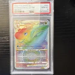 Pokemon Dragonite VSTAR 081/078 Pokemon GO Secret Rare Holo PSA 10 280HP - Image 1