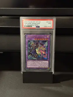 PSA 9 The Dark Magicians LED6-EN001 YuGiOh Legendary Duelists: Magical Hero - Image 1