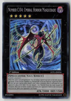 Yugioh Number C104: Umbral Horror Masquerade JOTL-EN056 1st Ed Super Rare NM - Image 1