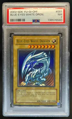 2002 Yu-Gi-Oh! Starter Deck: Kaiba Blue-Eyes White Dragon #SDK-001 PSA 7 - Image 1