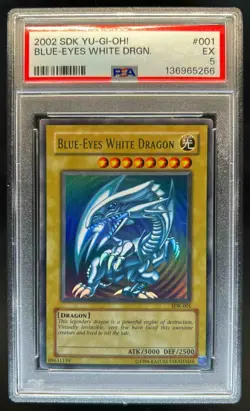 2002 Yu-Gi-Oh! Starter Deck: Kaiba Blue-Eyes White Dragon #SDK-001 PSA 5 - Image 1