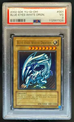 2002 Yu-Gi-Oh! Starter Deck: Kaiba Blue-Eyes White Dragon #SDK-001 PSA 3 - Image 1