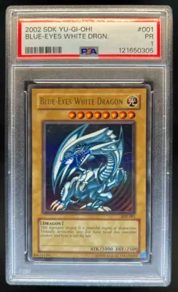 2002 Yu-Gi-Oh! Kaiba 1st Edition Blue-Eyes White Dragon #SDK-001 PSA 1 - Image 1