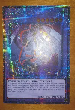 NM Yugioh Garura, Wings of Resonant Life RA02-EN024 Quarter Century Secret Rare - Image 2