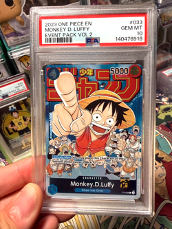 2023 ONE PIECE P-033 MONKEY D LUFFY EVENT PACK VOL 2 PROMO ENGLISH PSA 10 GEM MT - Image 1