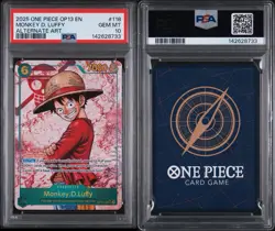 Bandai One Piece CCG Monkey D. Luffy OP13-001 Leader Alternate Art Foil PSA 10 - Image 3