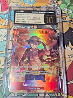 Monkey.D.Luffy (Treasure Booster Set) ST10-006 One Piece CGC 10 Pristine gold - Image 1