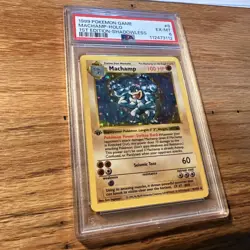 1999 Pokemon Game #8 Machamp Holo 1st Edition SHADOWLESS PSA 6 EX-MT - Image 2