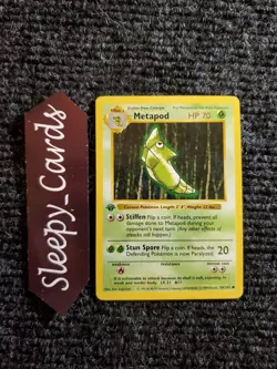 1999 POKEMON SET 1ST EDITION #54/102 METAPOD Shadowless NM - Image 1