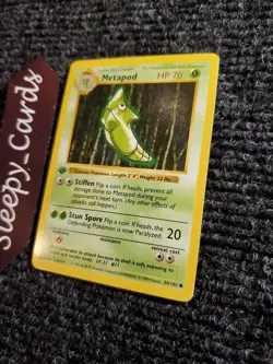 1999 POKEMON SET 1ST EDITION #54/102 METAPOD Shadowless NM - Image 2