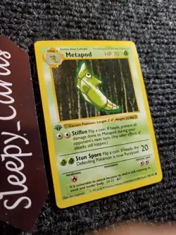 1999 POKEMON SET 1ST EDITION #54/102 METAPOD Shadowless NM - Image 3