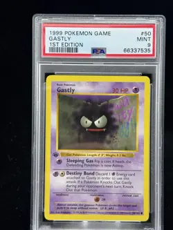Gastly #50 1st Edition Base Set 1999 Pokemon Game PSA 9 👻 - Image 1