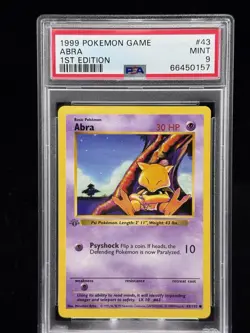 Abra #43 1st Edition Base Set 1999 Pokemon Game PSA 9 🔮 Grey Stamp - Image 1