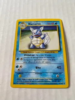 Vintage Wartortle - Base Set - 42/102 - Pokemon Card Bite Collection withdr NICE - Image 1