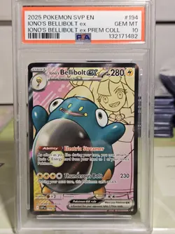 PSA 10 Gem Mint Iono's Bellibolt Ex Graded Pokemon Card #194 Black Star Promo - Image 1