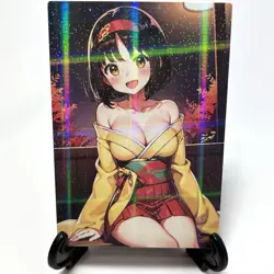 PokeGirl Erika Sexy Hot Anime Waifu Girl Doujin Lewd Goddess Story Holo Art Card - Image 1