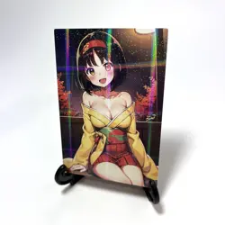 PokeGirl Erika Sexy Hot Anime Waifu Girl Doujin Lewd Goddess Story Holo Art Card - Image 2