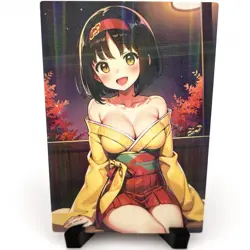 PokeGirl Erika Sexy Hot Anime Waifu Girl Doujin Lewd Goddess Story Holo Art Card - Image 3