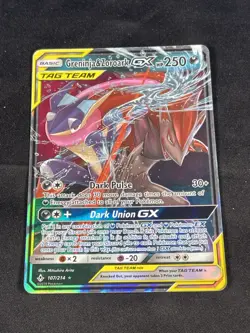 Pokemon Unbroken Bonds Greninja & Zoroark GX Holo Card 107/214 - Image 1