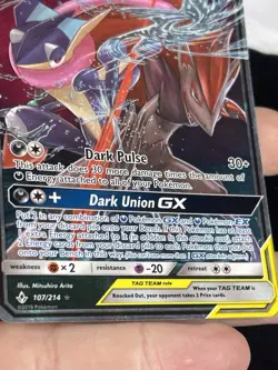 Pokemon Unbroken Bonds Greninja & Zoroark GX Holo Card 107/214 - Image 4
