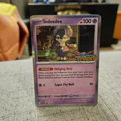 Indeedee Pokemon TCG Surging Sparks Stamped Black Star Promo Card #154 - Image 1